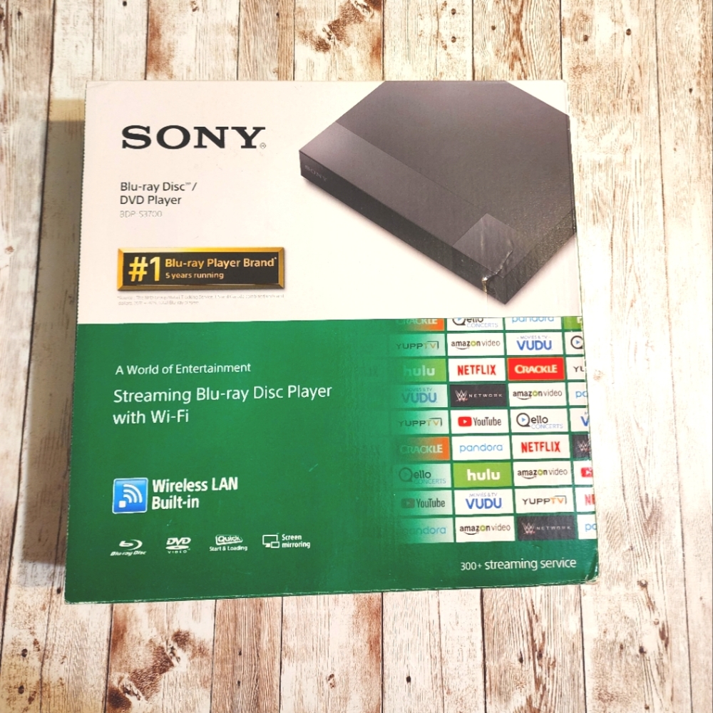 Sony Blu-Ray Disc/DVD Player w Built-in-Wireless LAN 300+Streaming Service
